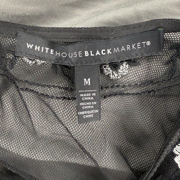 White House Black Market Embroidered Mesh Sleeveless Top – Size M - Picture 7 of 9